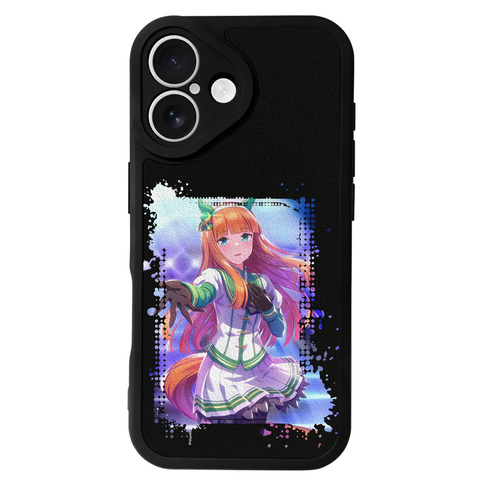 ウマ娘 プリティーダービー グッズ サイレンススズカ - IPhone 16シリーズ対応 ・ シリコンスマホケース ・ レザー調 ・ 高精度フィット ・ 耐衝撃 ・ ワイヤレス充電対応 ・ 精密カット